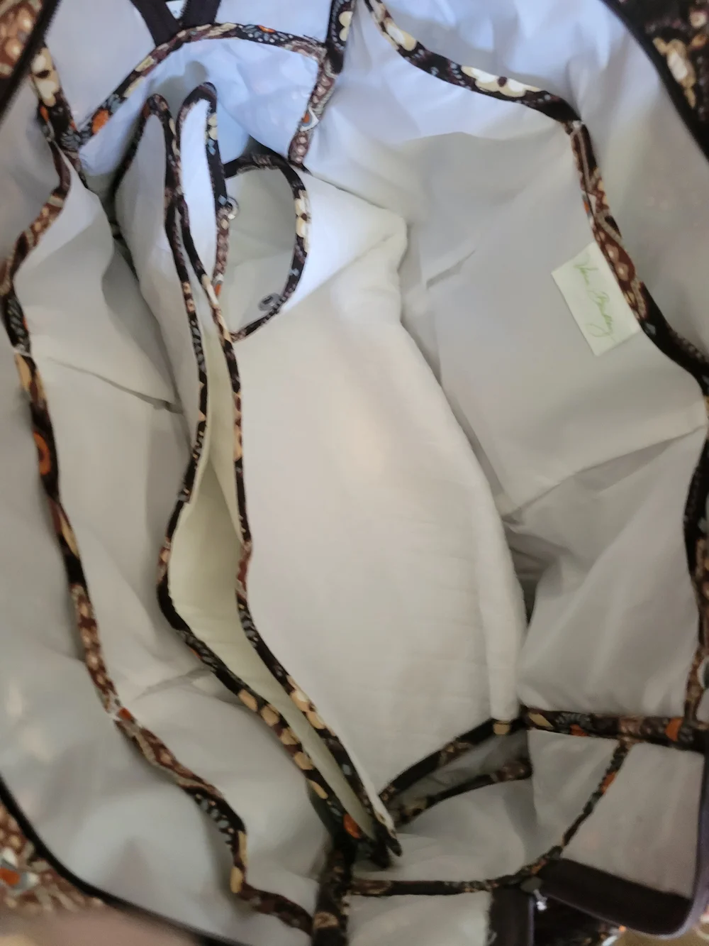 Vera BradleyQuilted Stylish Floral DiaperTote Bag in Brown and Cream - Women Bag